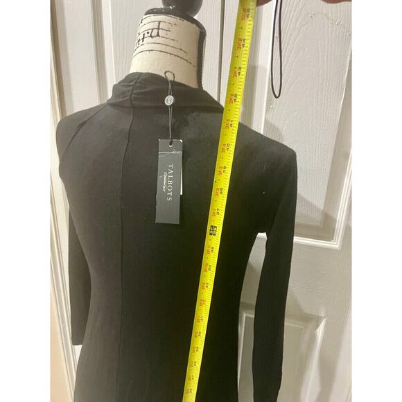 TALBOTS FIT AND FLARE MAXI DRESS SIZE XS BLACK SOPHISTICATED MINIMALIST CHIC - Picture 7 of 16